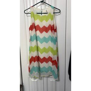 Cocolove Sleeveless Dress Chevron Flowy Small